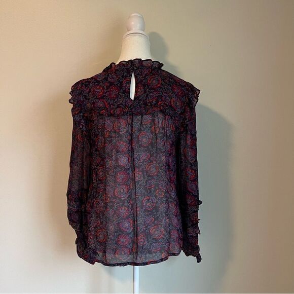 CLEOBELLA Fiorella Blouse NEW Size Medium Floral Long Sleeve Purple - Picture 10 of 13